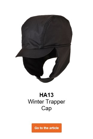 Image of the HA13 Winter Trapper Hat in Black with a link to the article.