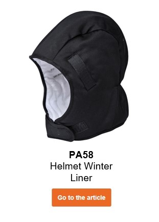 Image of the PA58 helmet winter liner in black with a link to the article.