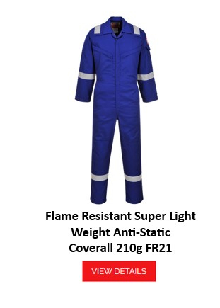 A blue, flame-retardant and antistatic protective overall with silver reflective stripes on the arms, legs and shoulders. The flame-retardant, antistatic overall Bizflame 210g FR21 has two breast pockets and is closed with a zip. The name of the garment is below and a red button/click on the picture takes you to the article.