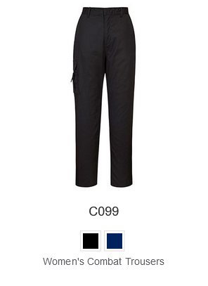 Women's Combat C099 trousers in black with a link to the article.