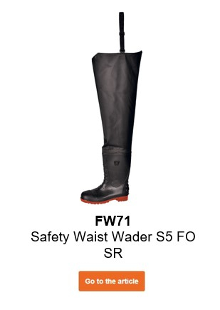 Image of the S5 FW71 safety hip wader in black with a link that leads to the article page.