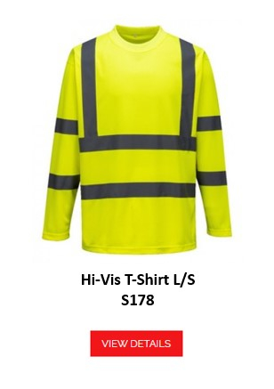 Image of the high-visibility long-sleeved T-shirt S178 in yellow with a link to the article page.