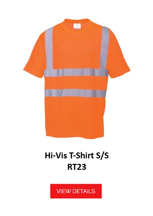 Image of the high-visibility T-shirt GO/RT RT23 in orange with a link to the article.